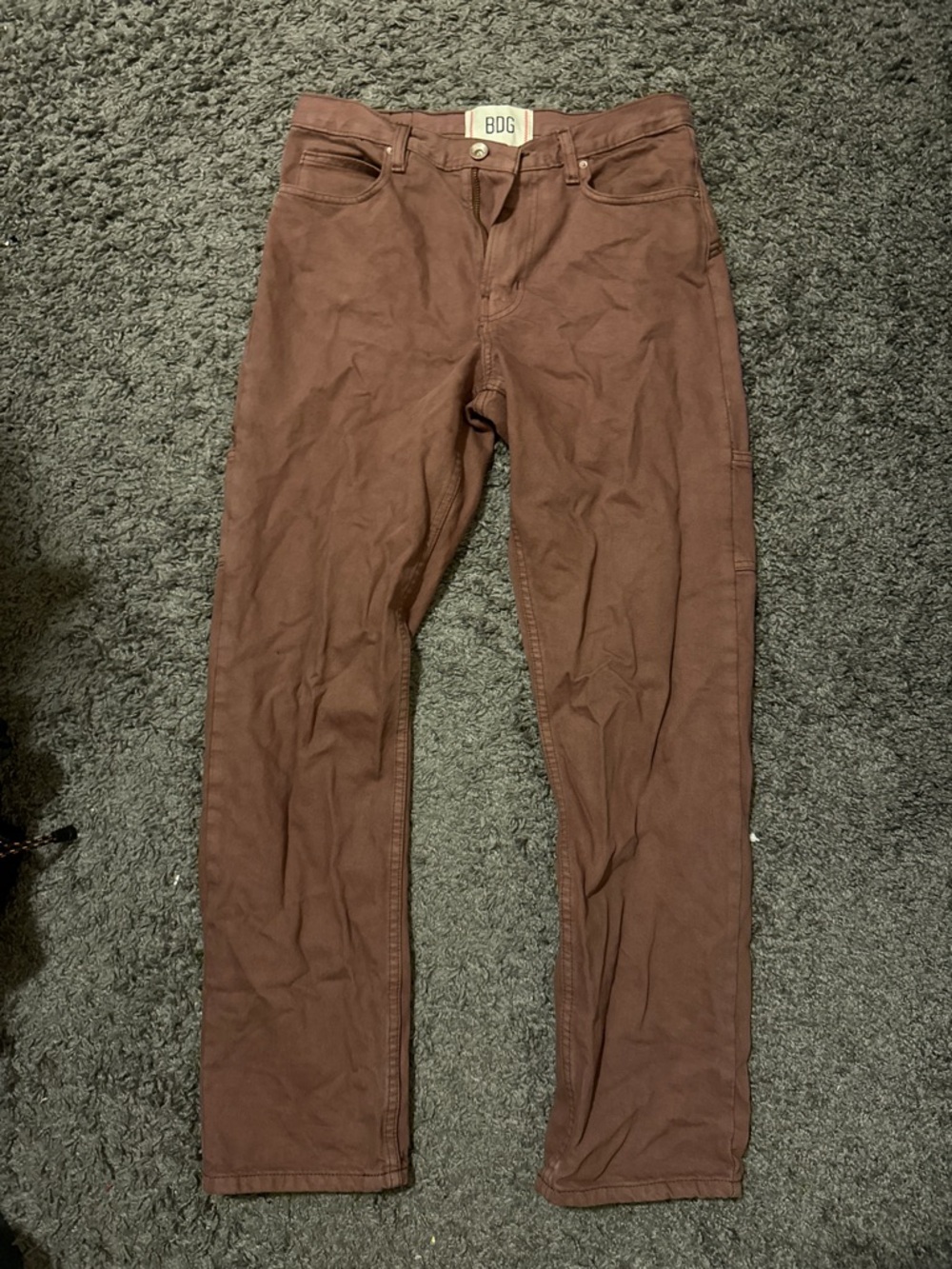 BDG Rust-Brown Slim Straight Chinos